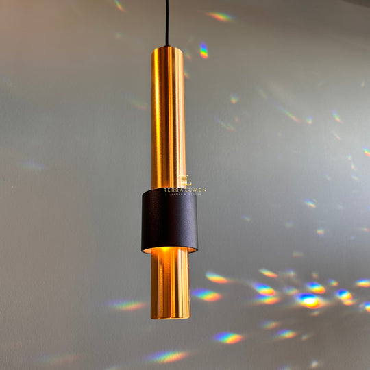 Rhea LED Brushed Golden Brass Adjustable Single Pendant
