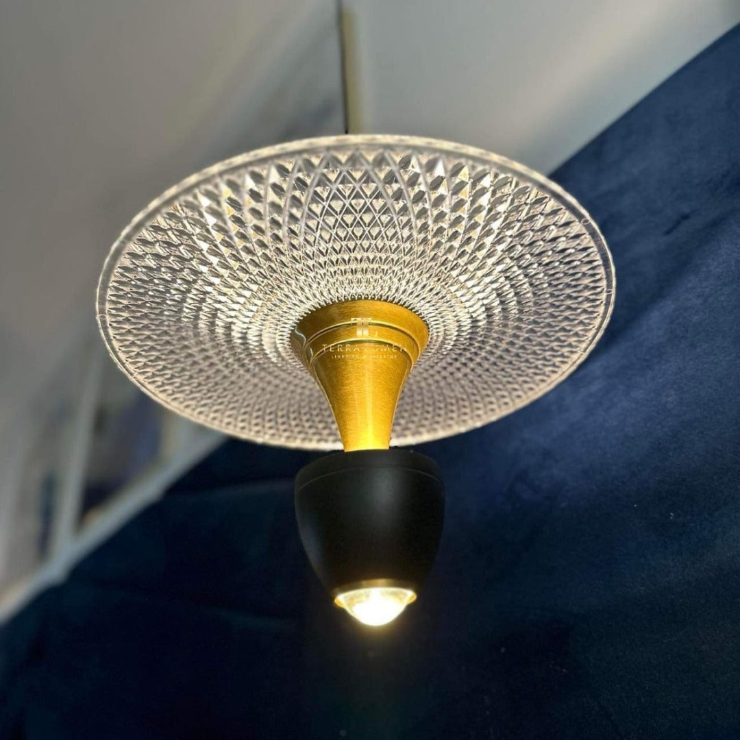 Comet Black and Gold LED Adjustable Single Pendant Ceiling Light