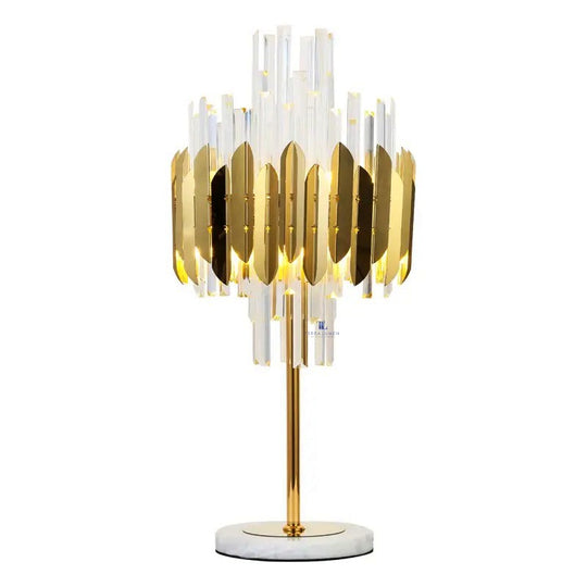 Jovi Gold Table Lamp with Clear Crystals