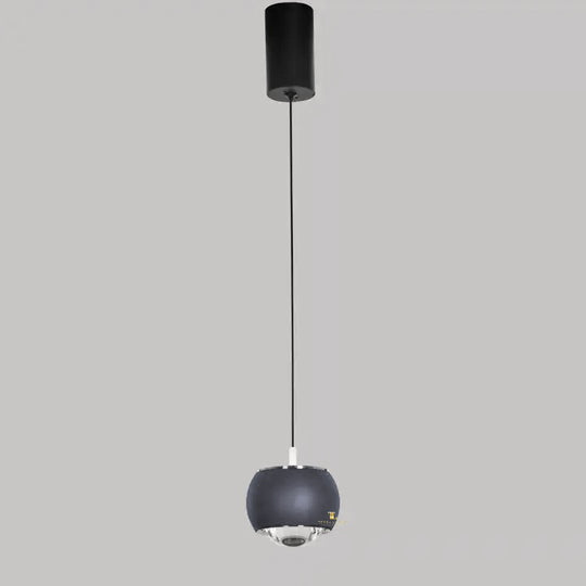 Arden Metallic Black with Clear Glass LED Adjustable Single Pendant