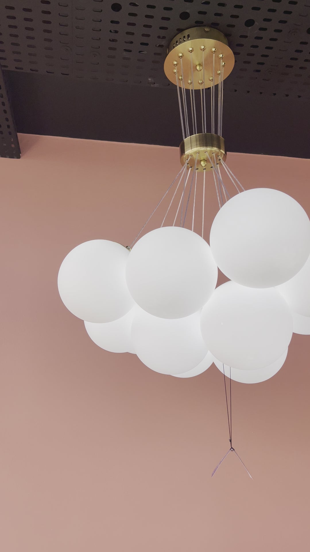 Olivia White Frosted Bubble Cluster Hanging Ceiling Pendant