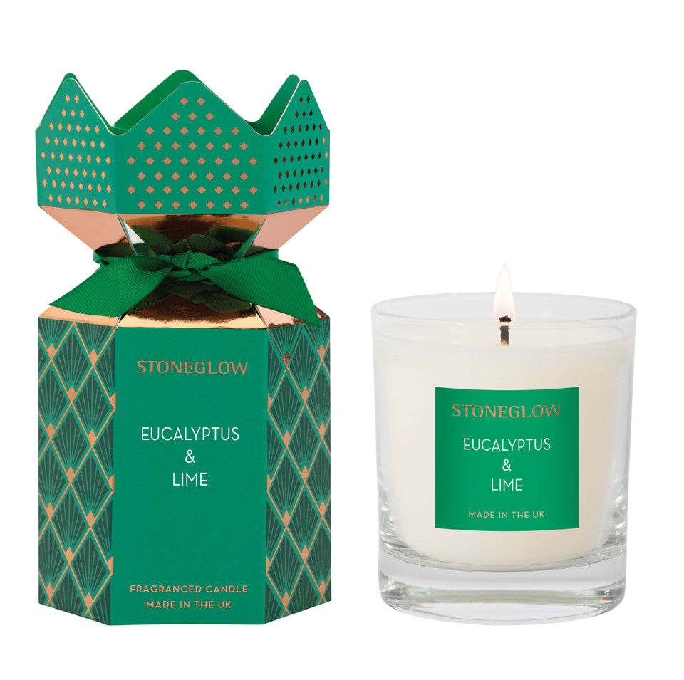 Seasonal Collection - Eucalyptus & Lime - Scented Candle (Cracker)
