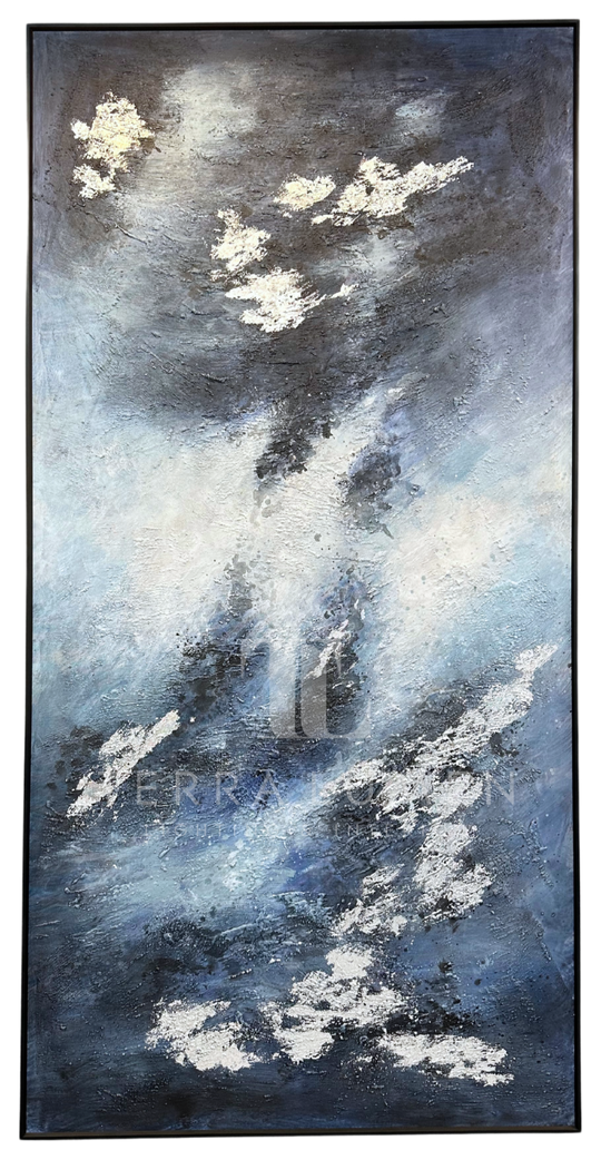 Avalon Abstract Painting with Black Frame