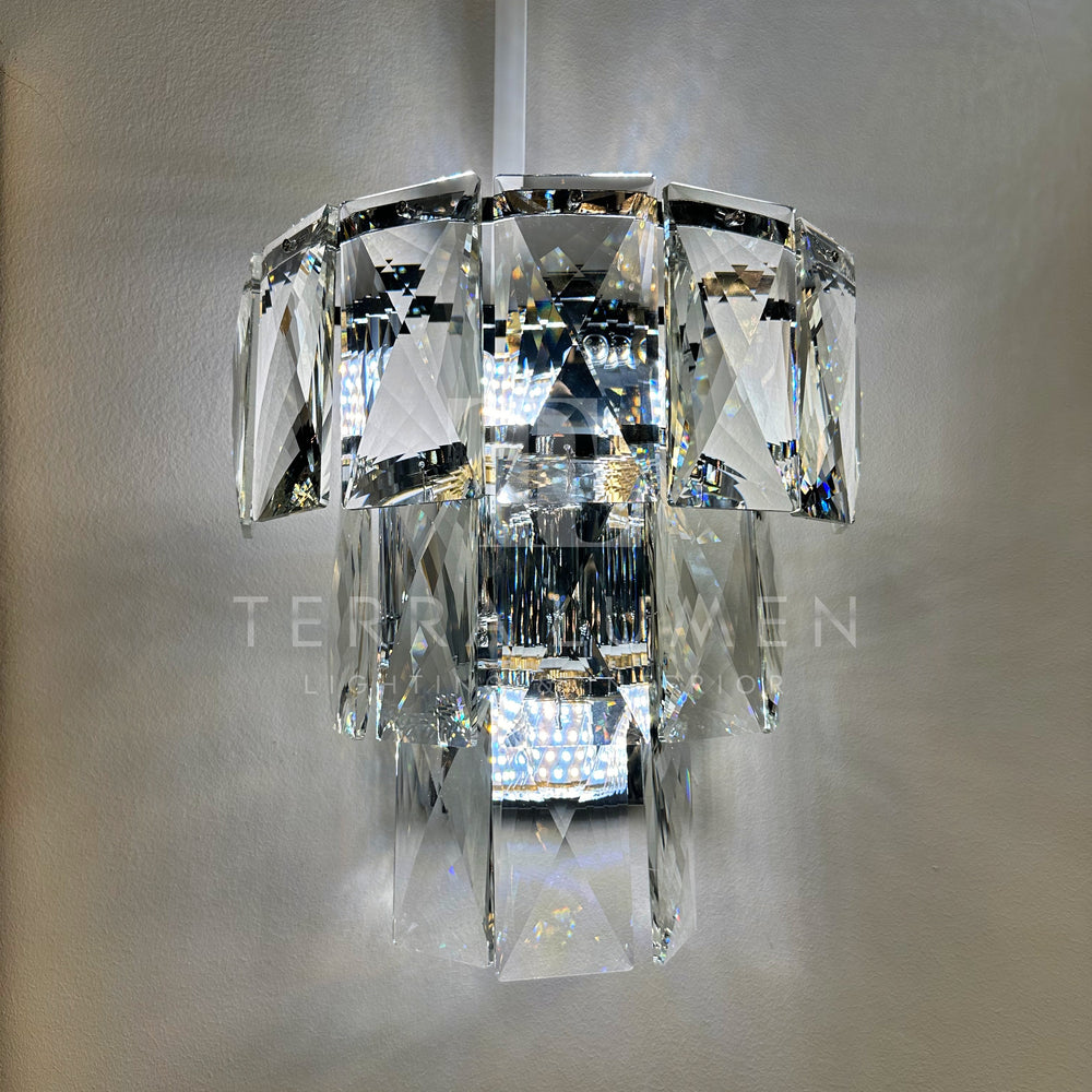 Clarity Clear Crystal Chrome Wall Light