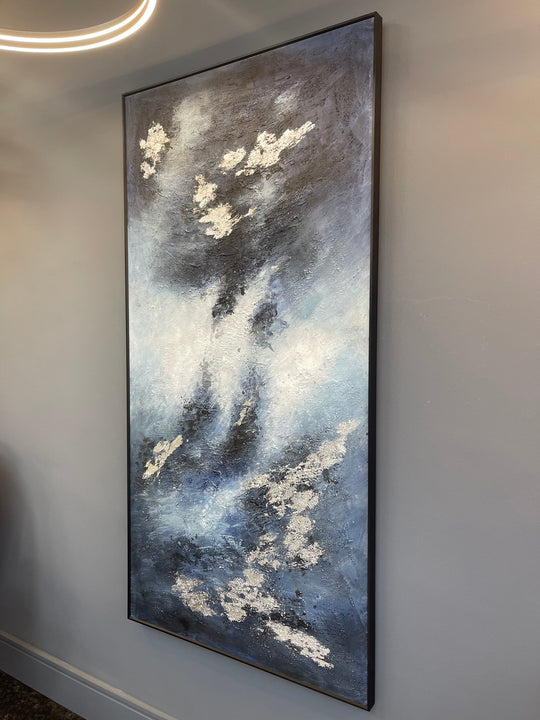 Avalon Abstract Painting with Black Frame