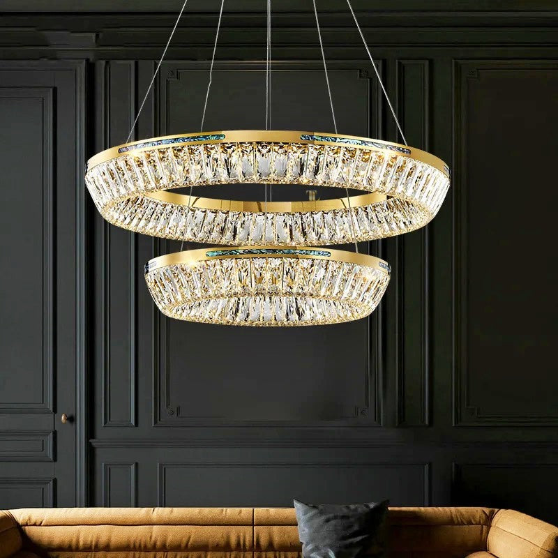 The Lorenzo 2-Ring Hanging Chandelier