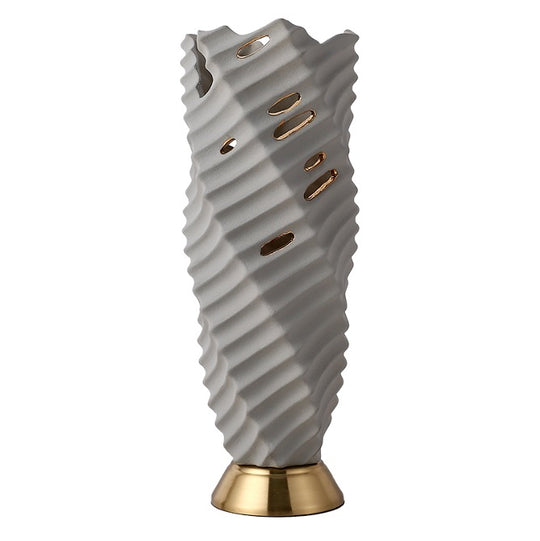 Grey Stone Ceramic Decorative Vase