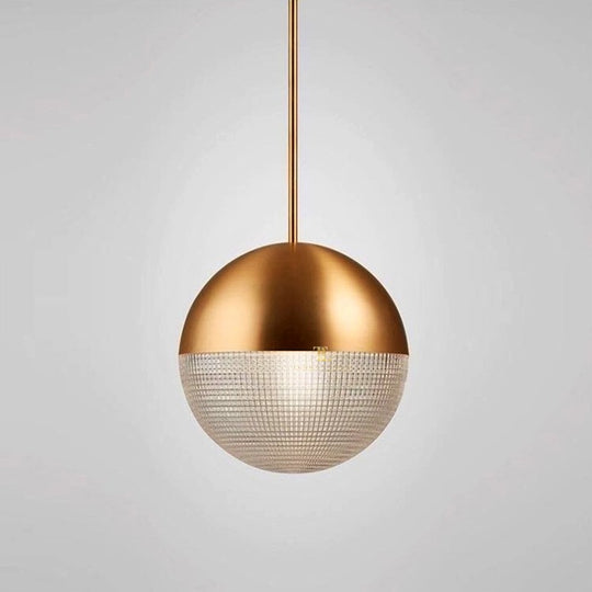 Kaci Round Gold Sphere Single Pendant Ceiling Light