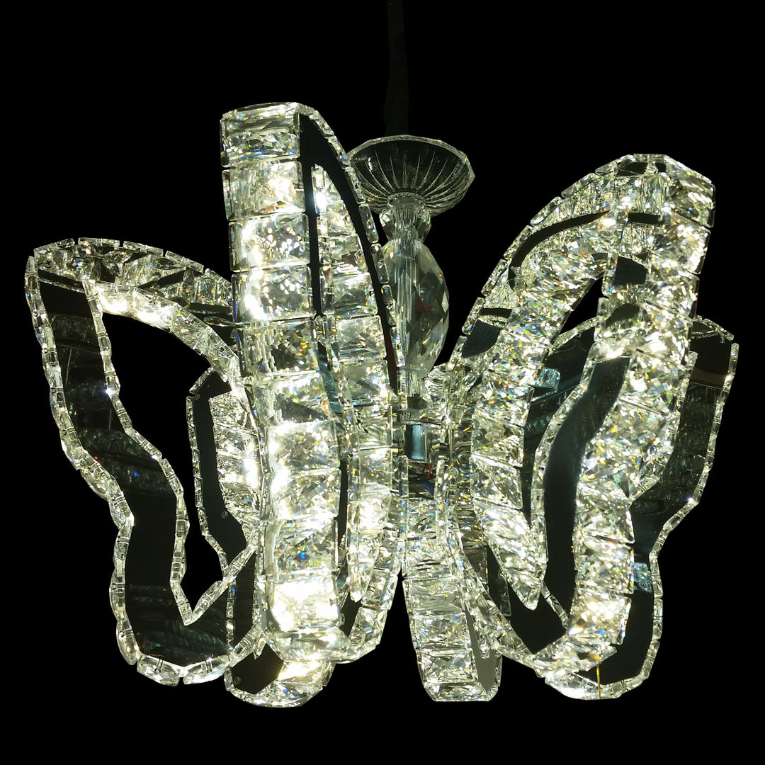 Morpho 6-Arm Crystal Pendant Butterfly Chandelier