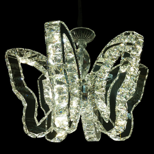 Morpho 6-Arm Crystal Pendant Butterfly Chandelier