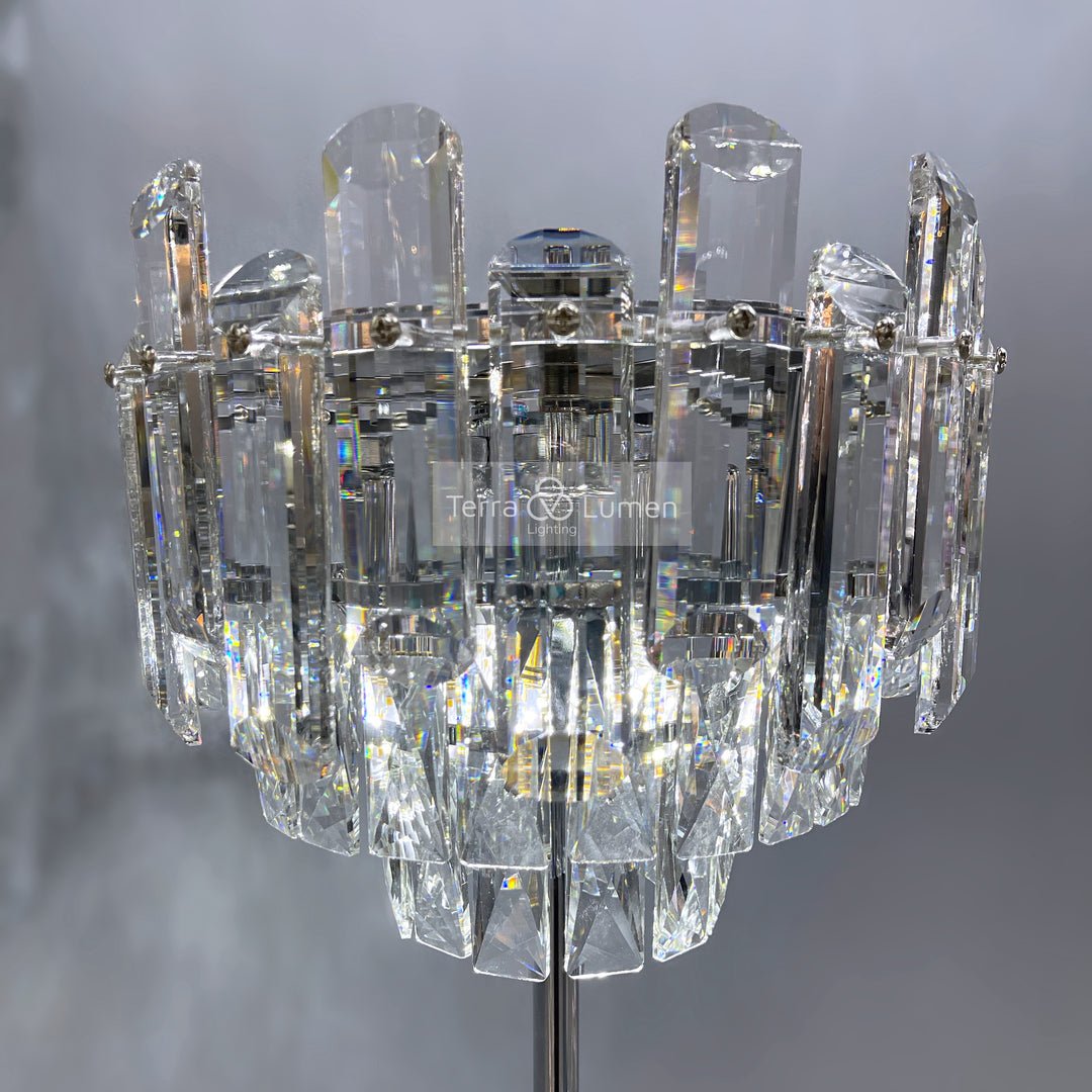 The Clarity Clear Crystal Table Lamp (Chrome)