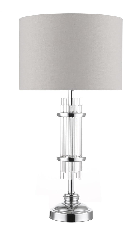 Chester Polished Chrome and Crystal Table Lamp c/w Shade