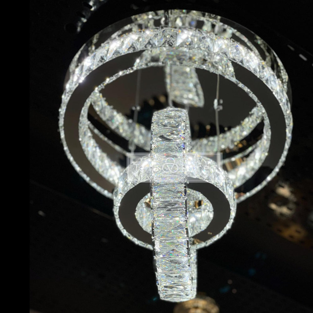 Small Crystal Orb Semi Flushed Ceiling Light