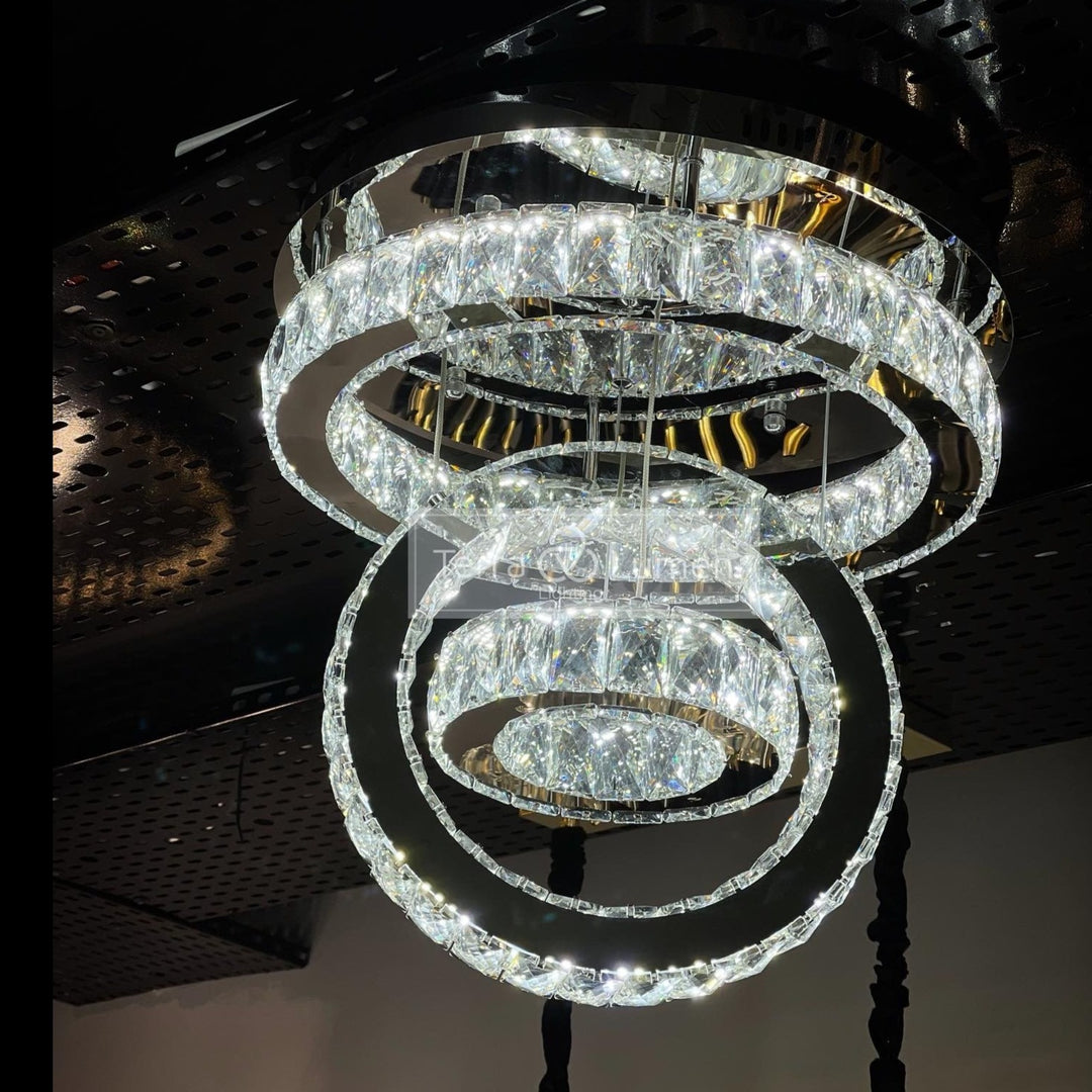 Small Crystal Orb Semi Flushed Ceiling Light