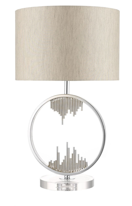 Milano Polished Chrome and Crystal Table Lamp c/w Shade