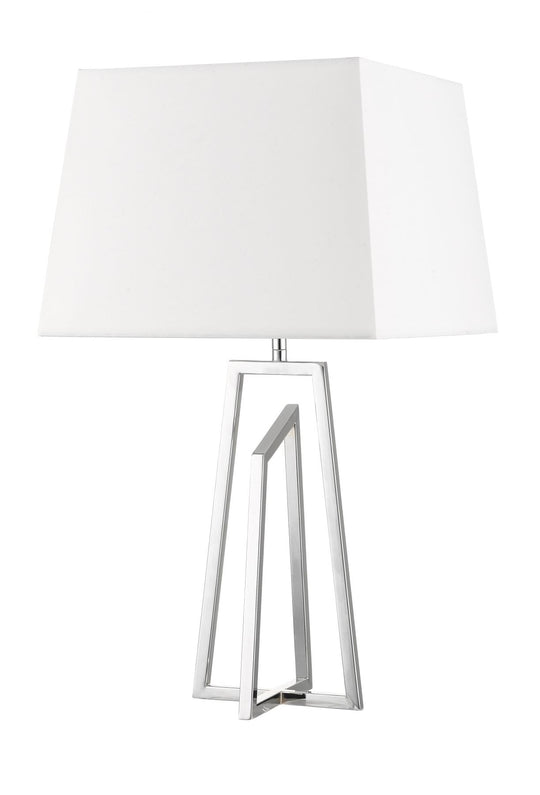 Pollux Polished Chrome Table Lamp c/w Square Shade