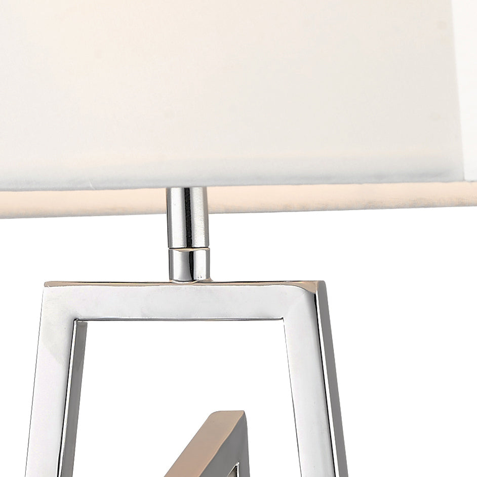 Pollux Polished Chrome Table Lamp c/w Square Shade